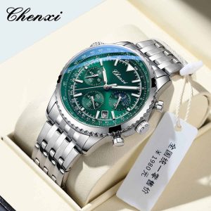 Silver Tone Stainless Steel Chronograph Watch
