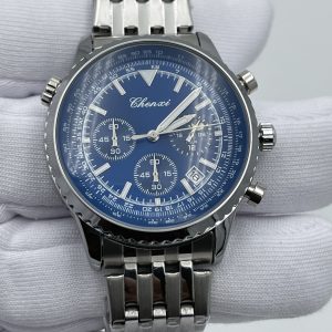 Silver Tone Stainless Steel Chronograph Watch